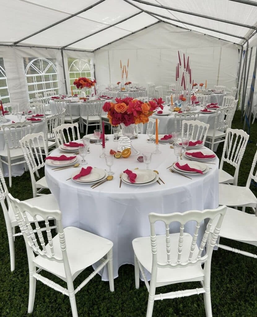 Location de chaises Napoléon blanches pour mariage en Seine-et-Marne